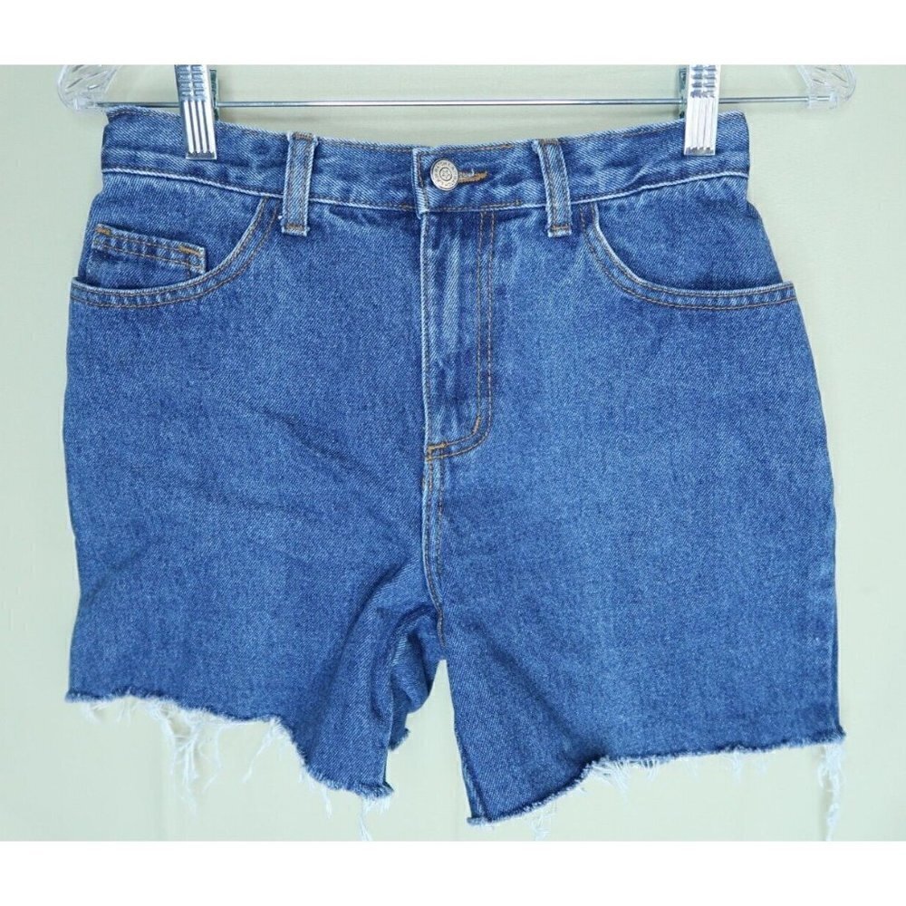 Vintage Watch LA Denim Hipster Bermuda Length Raw Hem Womens Junior Size 9-10